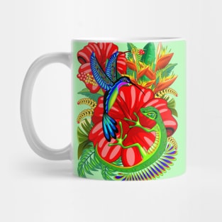 The Lizard, The Hummingbird and The Hibiscus Mug